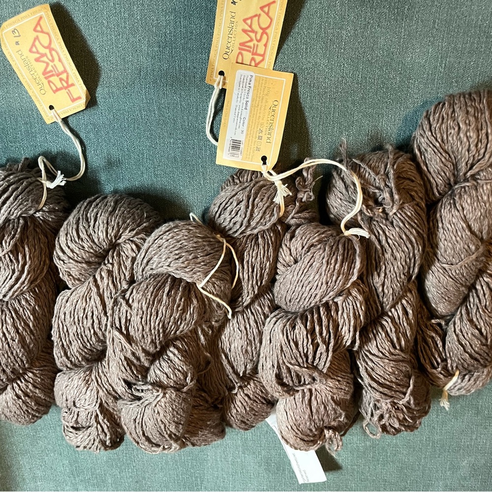 7 skeins of Artisanal gray prima cotton Yarn
